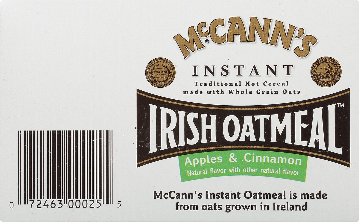 slide 9 of 9, McCann's Instant Irish Apples & Cinnamon Oatmeal 10 - 1.23 oz Packets, 10 ct