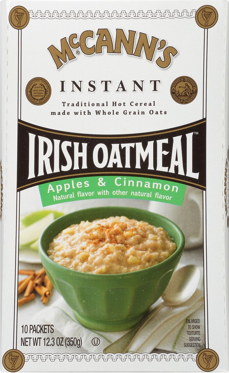 slide 2 of 9, McCann's Instant Irish Apples & Cinnamon Oatmeal 10 - 1.23 oz Packets, 10 ct