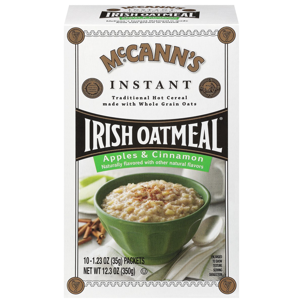 slide 1 of 9, McCann's Instant Irish Apples & Cinnamon Oatmeal 10 - 1.23 oz Packets, 10 ct