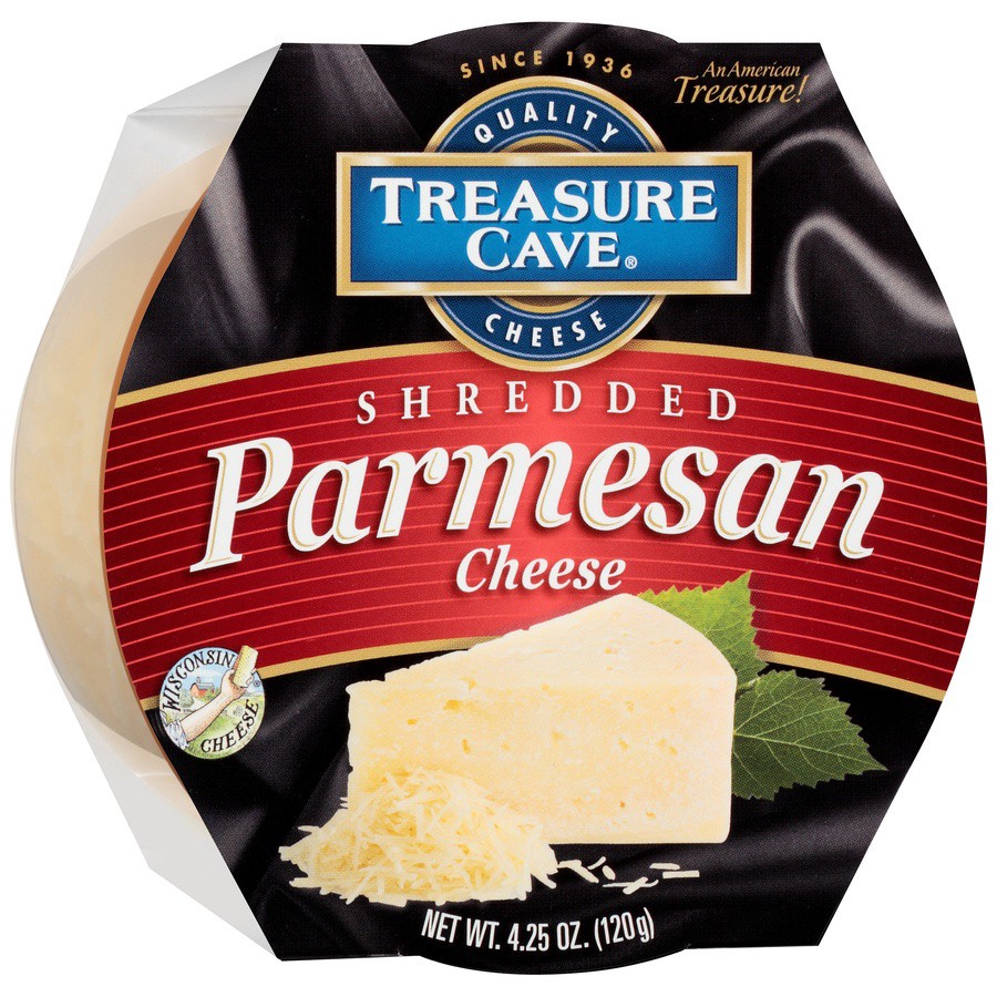 slide 3 of 5, Treasure Cave Shredded Parmesan Cheese, 4.25 oz