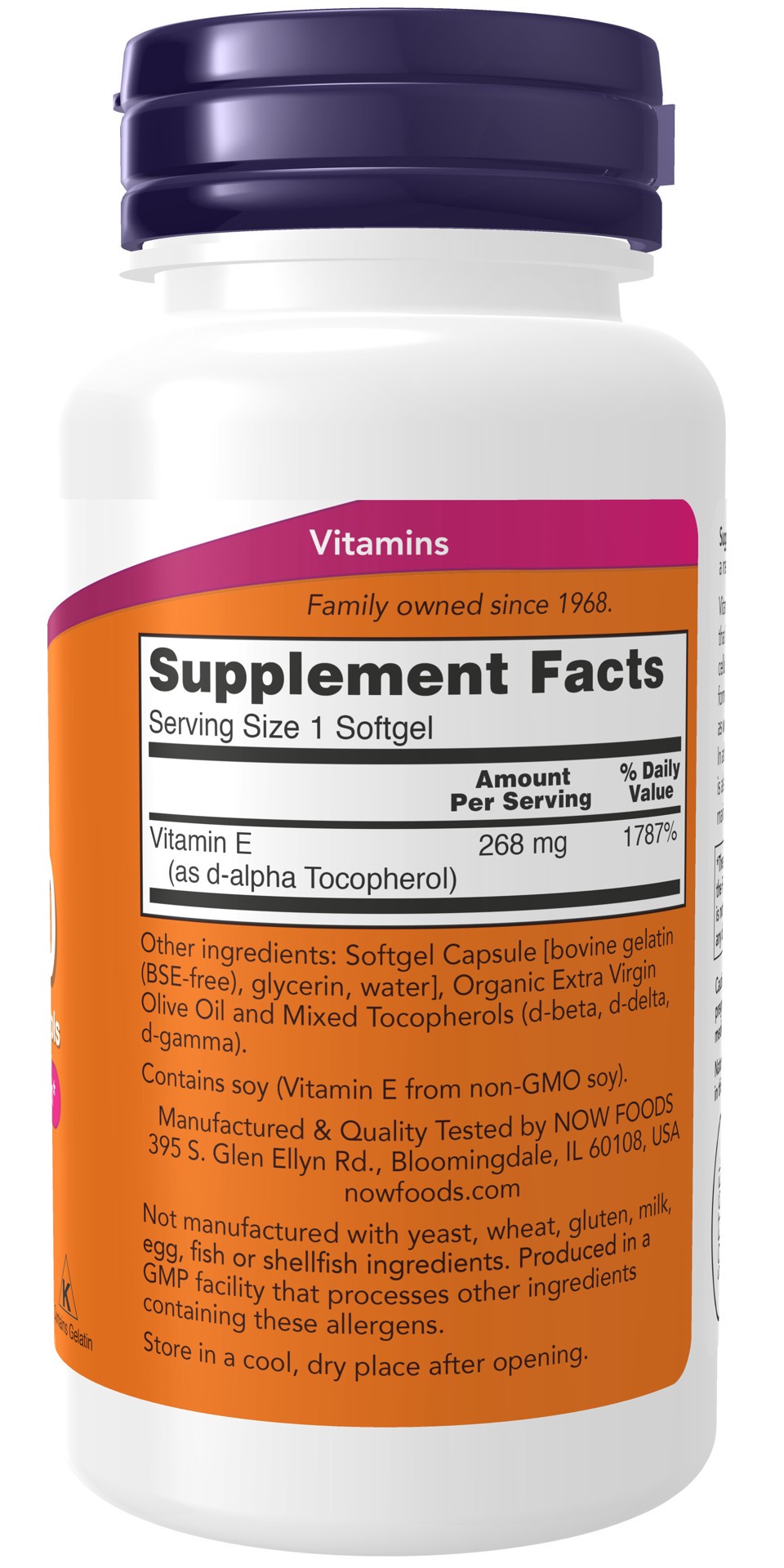 slide 3 of 4, NOW Vitamin E-400 With Mixed Tocopherols - 100 Softgels, 100 ct
