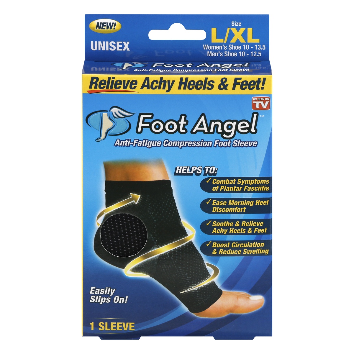 slide 1 of 1, Foot Angel Unisex X/XL Foot Sleeve 1 ea, 1 ea