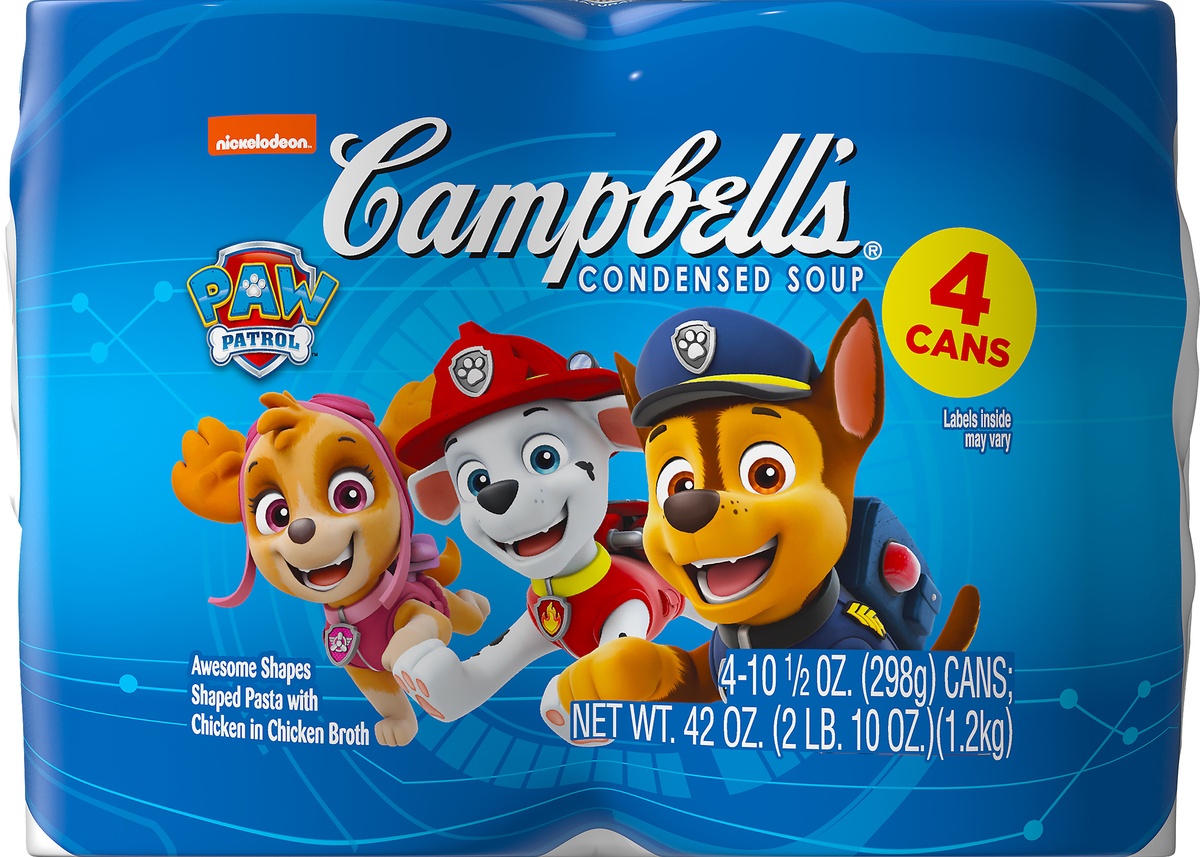 slide 9 of 10, Campbell's Paw Patrol the Movie Pasta and Chicken Condensed Soup, 4 ct; 10.5 oz