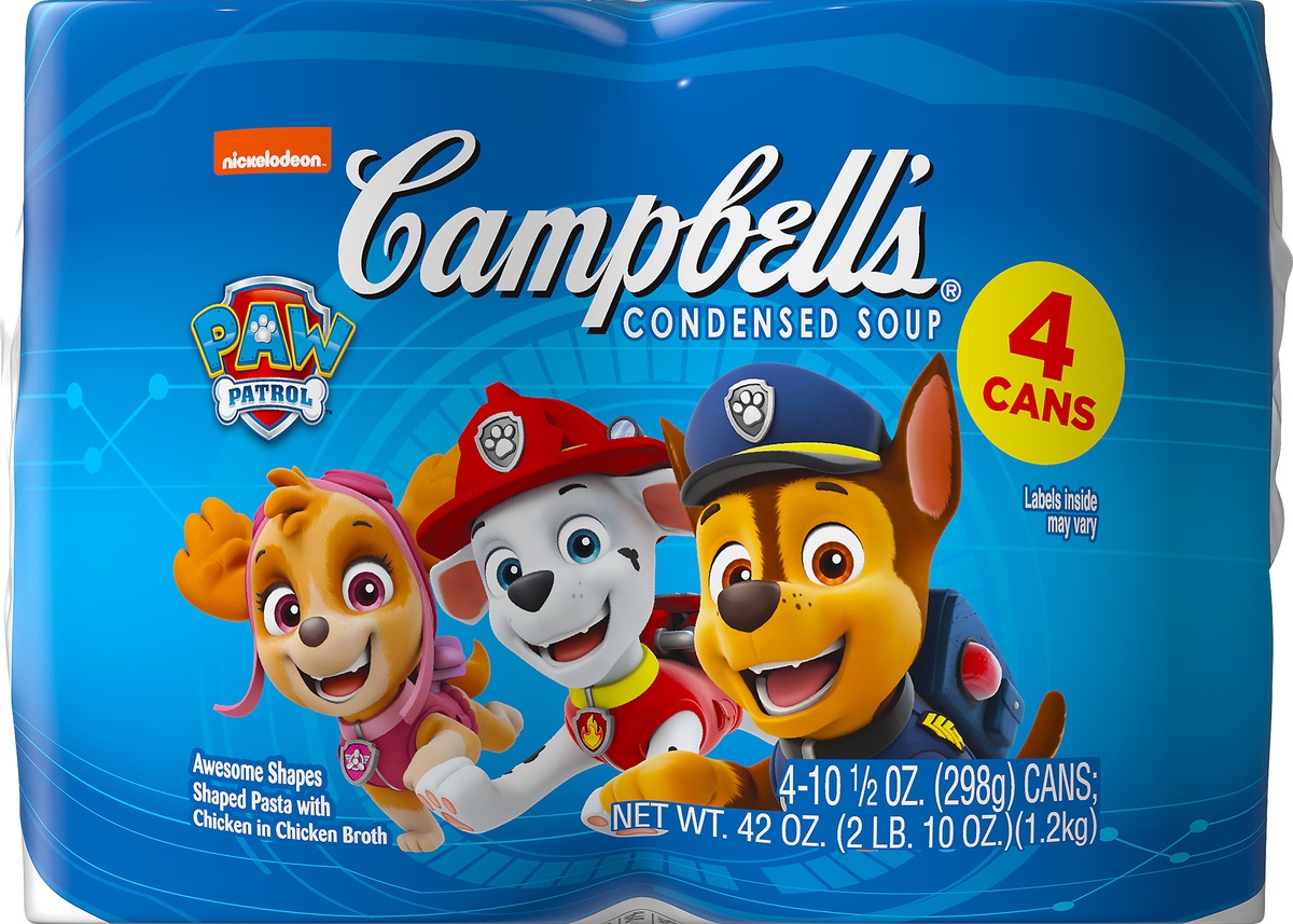 slide 10 of 10, Campbell's Paw Patrol the Movie Pasta and Chicken Condensed Soup, 4 ct; 10.5 oz