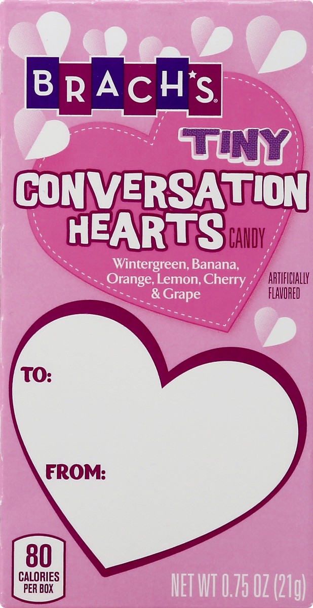 slide 10 of 10, BRACHS Tiny Conversation Hearts Candy 0.75 oz, 0.75 oz