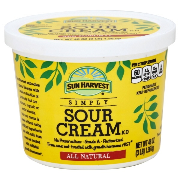 slide 1 of 1, Sun Harvest Sour Cream, 48 oz