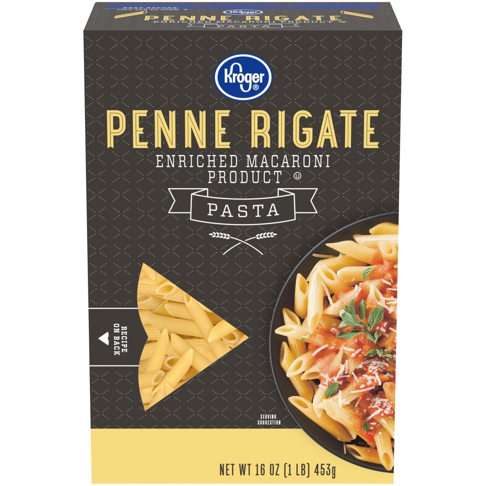 slide 1 of 1, Kroger Enriched Penne Rigate Pasta, 16 oz