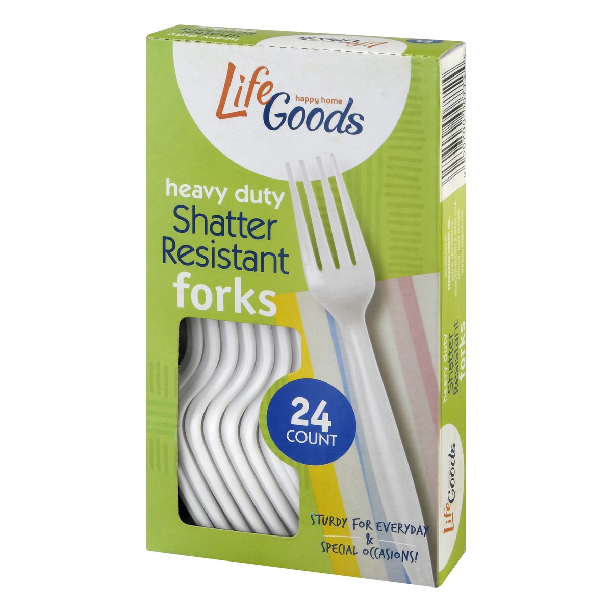 slide 6 of 11, Life Goods Heavy Duty Shatter Resistant Forks 24 ea, 24 ct