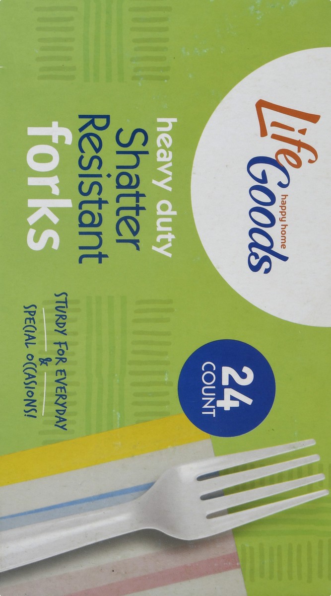 slide 11 of 11, Life Goods Heavy Duty Shatter Resistant Forks 24 ea, 24 ct