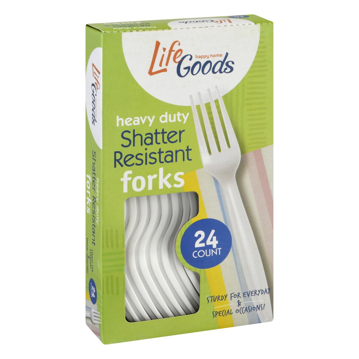 slide 8 of 11, Life Goods Heavy Duty Shatter Resistant Forks 24 ea, 24 ct