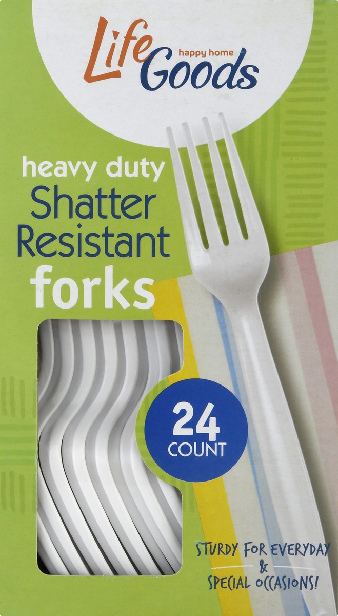 slide 2 of 11, Life Goods Heavy Duty Shatter Resistant Forks 24 ea, 24 ct