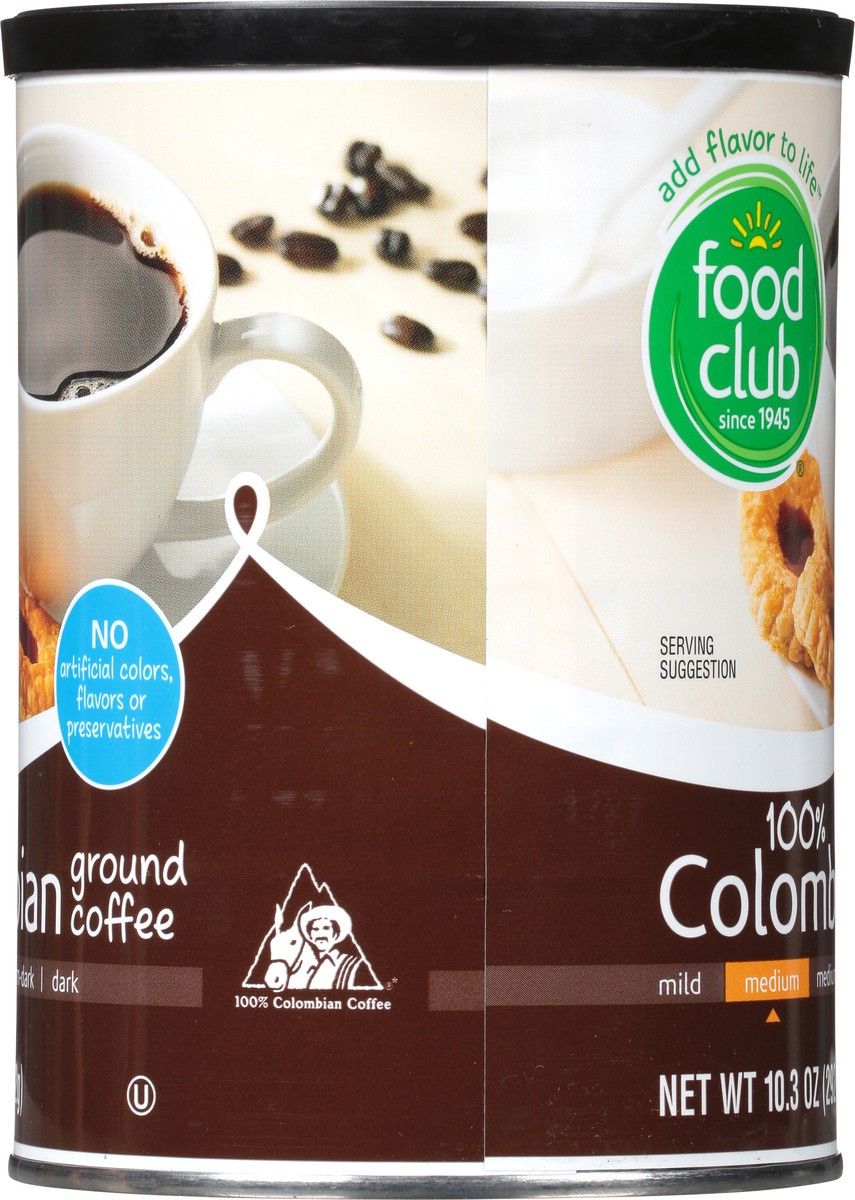 slide 4 of 10, Food Club Medium Ground 100% Colombian Coffee - 10.3 oz, 10.3 oz