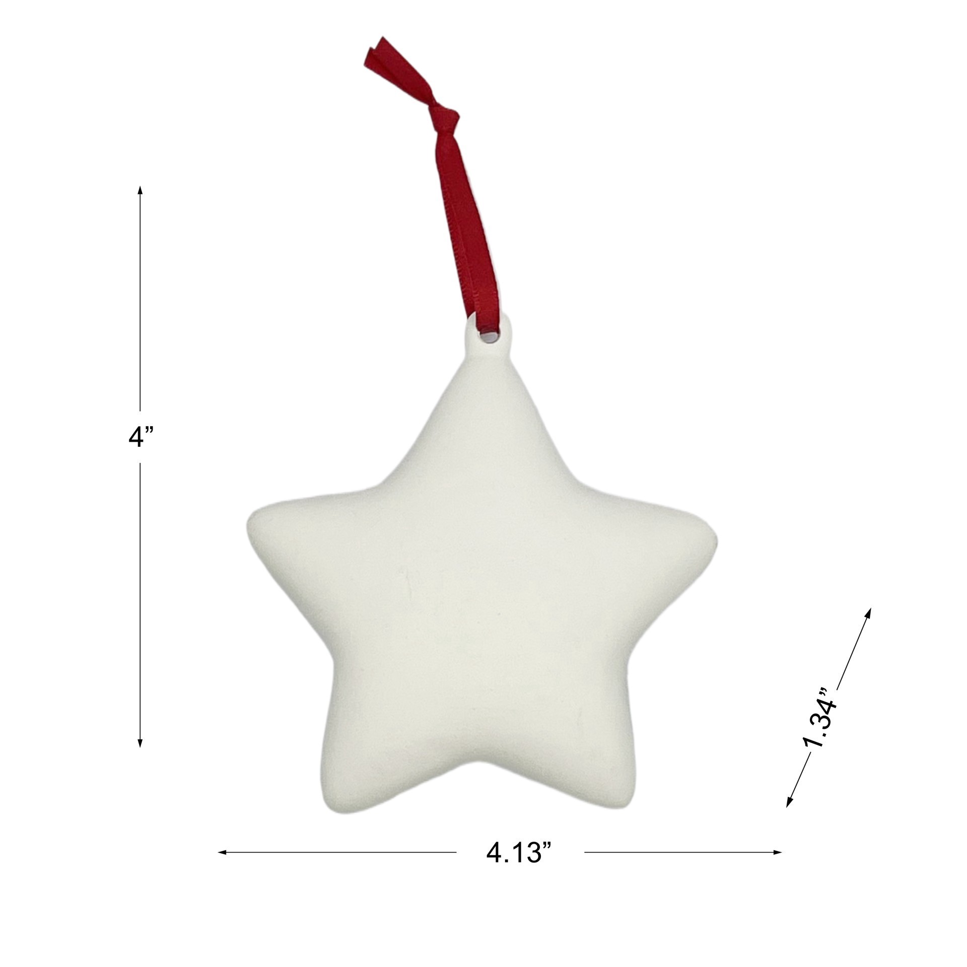slide 4 of 5, 4" Diy Ceramic 3d Star Ornament By Make Market, 4.13 in x 1.34 in x 4 in
