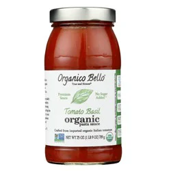 Organico Bello True & Honest Organic Tomato Basil Pasta Sauce 25 oz