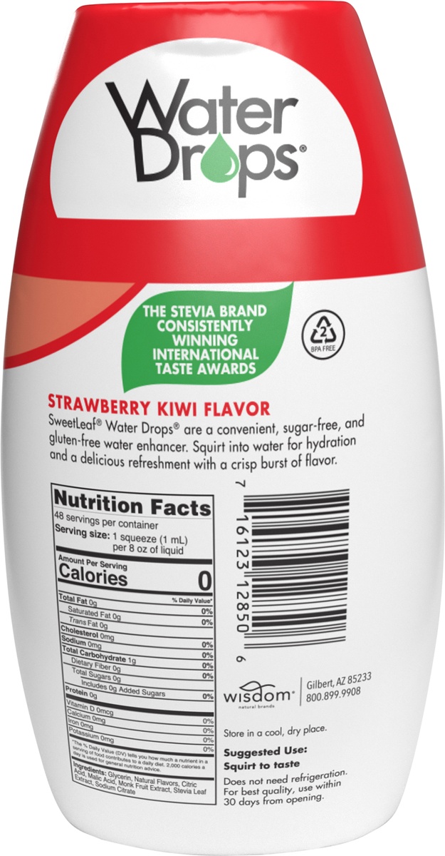 slide 7 of 8, SweetLeaf Strawberry Kiwi Water Drops, 1.62 fl oz