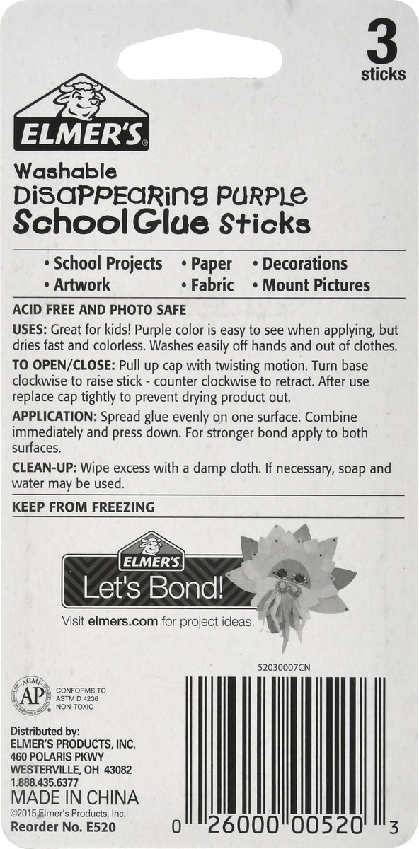 slide 4 of 9, Elmer's Washable School Glue Sticks, 3 Ct, 1 ct