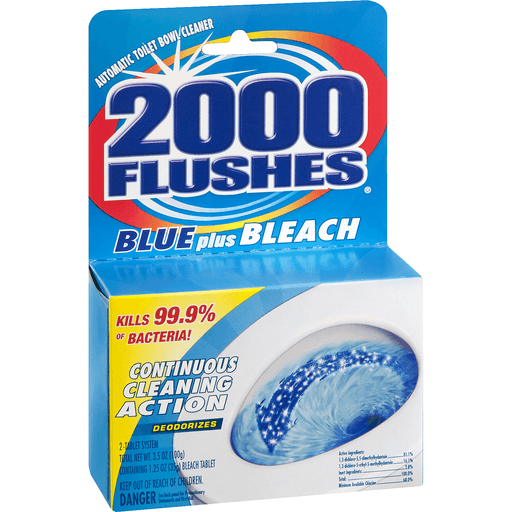 slide 4 of 9, 2000 Flushes Blue Cube W/Bleach, 3.5 oz