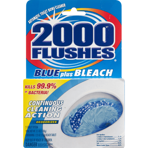 slide 2 of 9, 2000 Flushes Blue Cube W/Bleach, 3.5 oz