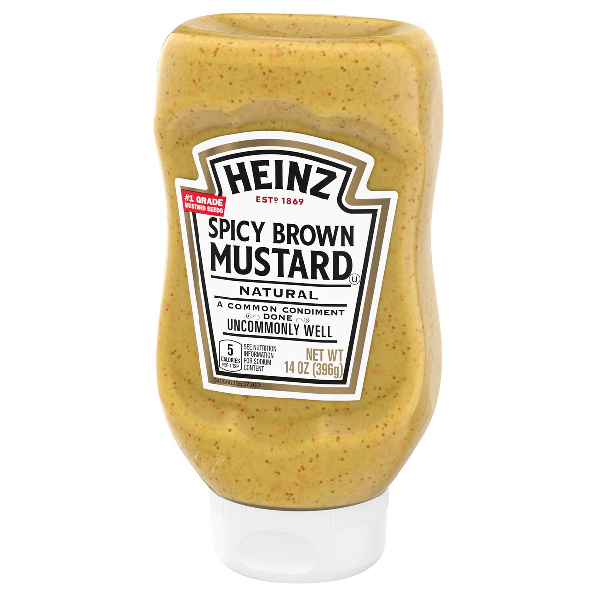 slide 5 of 9, Heinz 100% Natural Spicy Brown Mustard, 14 oz Bottle, 14 oz