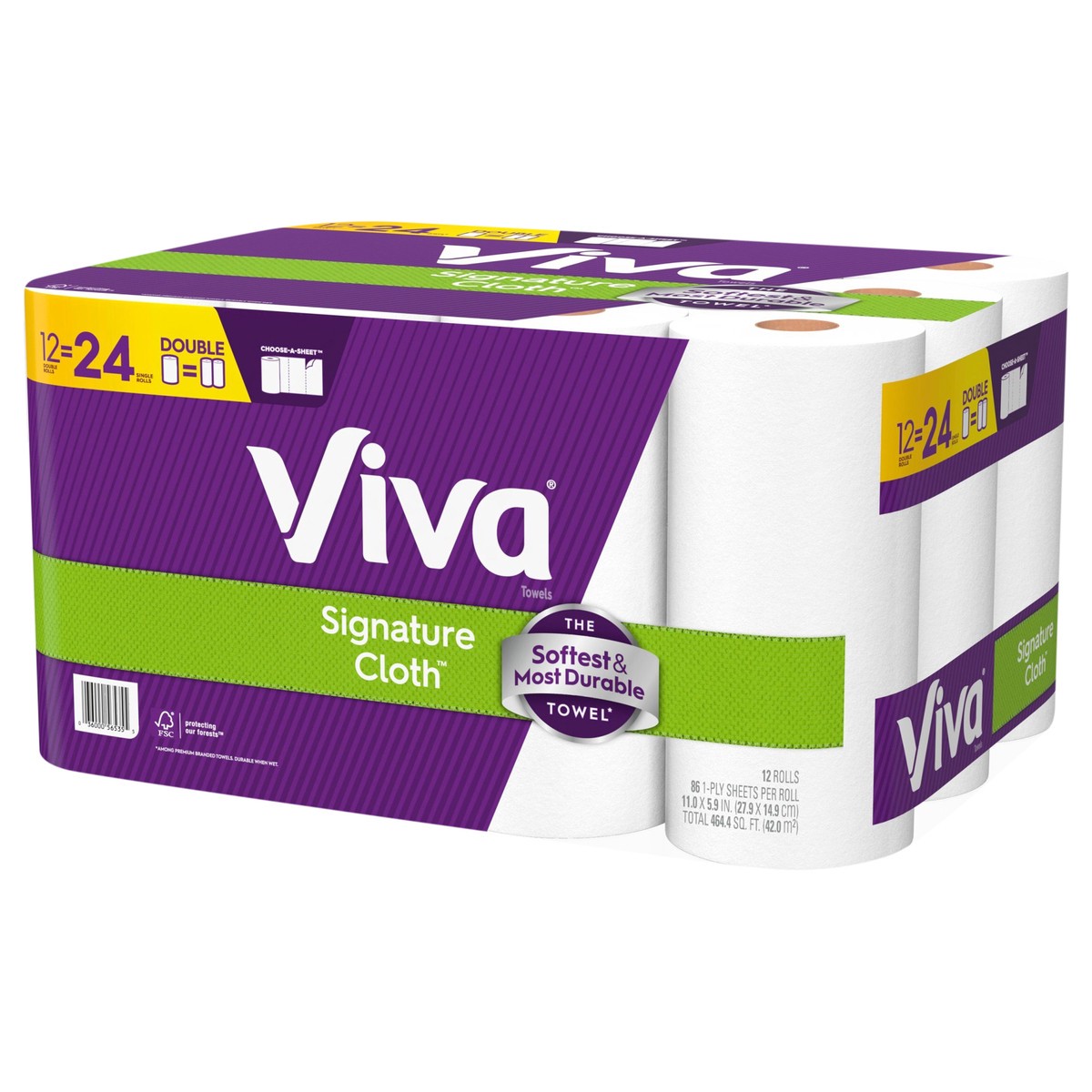 slide 4 of 4, Viva® Signature Cloth Paper Towel Double Rolls, 12 ct