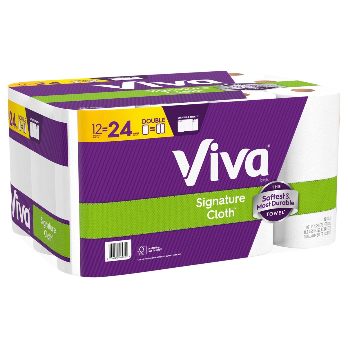 slide 3 of 4, Viva® Signature Cloth Paper Towel Double Rolls, 12 ct