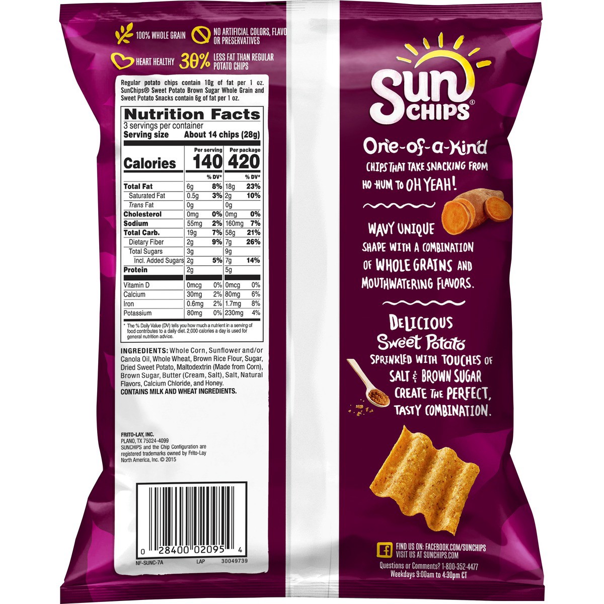 slide 2 of 3, SunChips Snacks, 3 oz