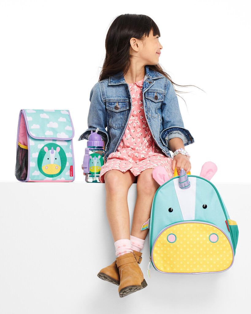 slide 2 of 4, Skiphop ZOO Straw Bottle - 13 oz - Unicorn Unicorn NS, 13 oz