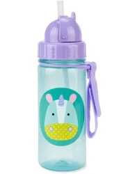 Skiphop ZOO Straw Bottle - 13 oz - Unicorn Unicorn NS