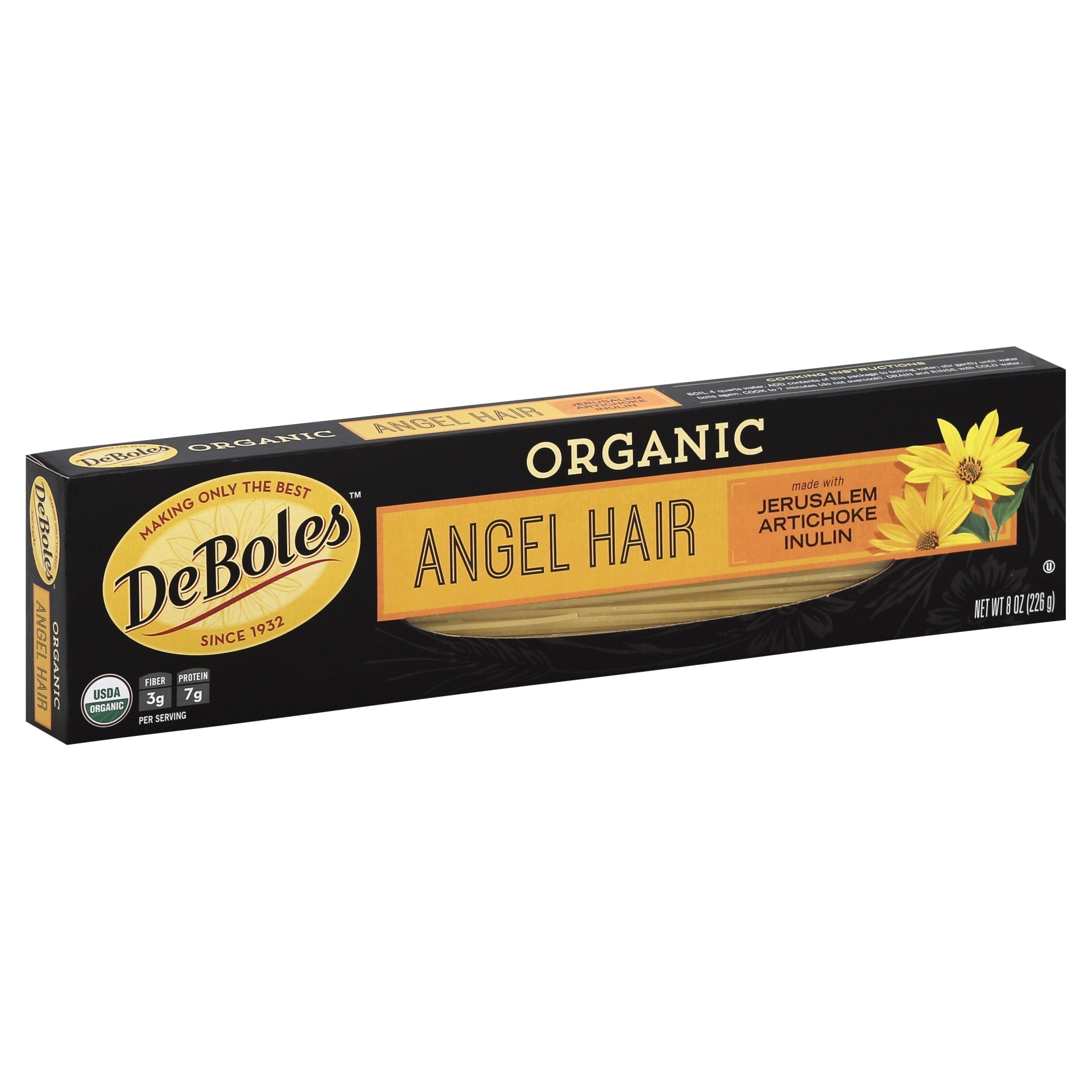 slide 1 of 1, DeBoles Organic Angel Hair Pasta made with Jerusalem Artichoke Inulin, 8 oz