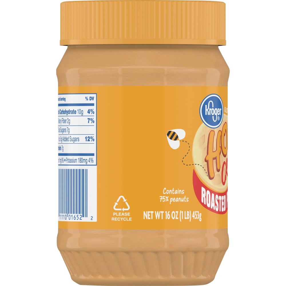 slide 3 of 4, Kroger Honey Creamy Roasted Peanut Spread Gluten Free, 16 oz