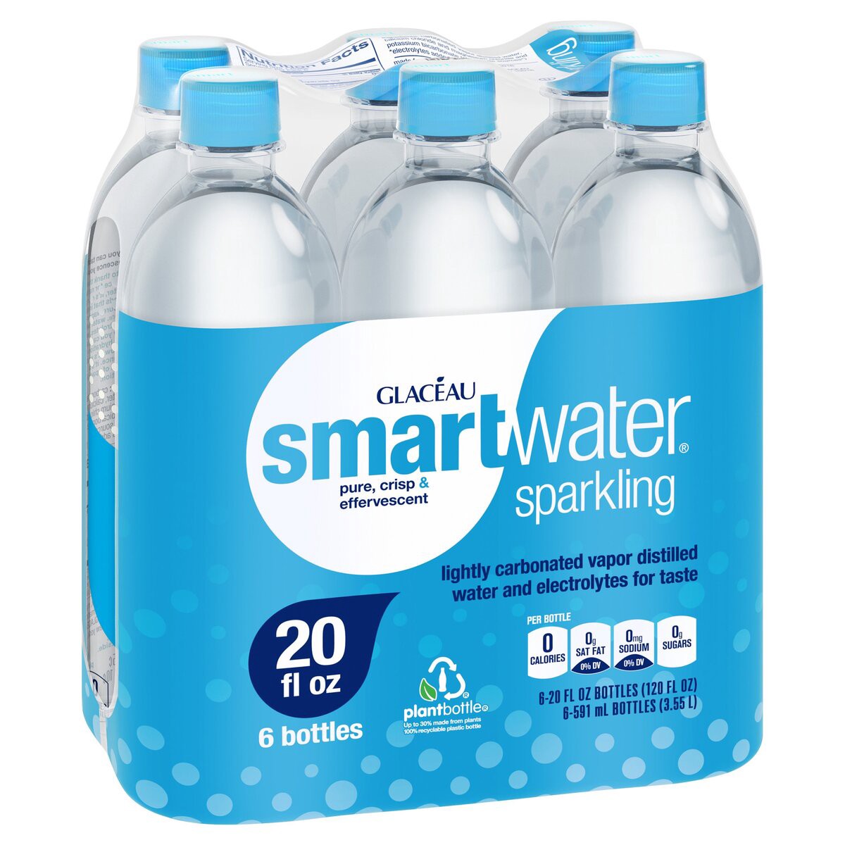 slide 2 of 9, smartwater Sparkling Bottles, 6 ct; 20 fl oz