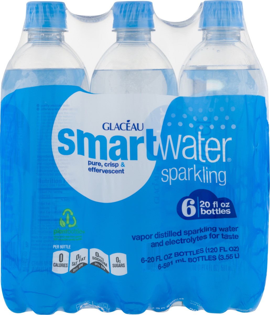 slide 8 of 9, smartwater Sparkling Bottles, 6 ct; 20 fl oz