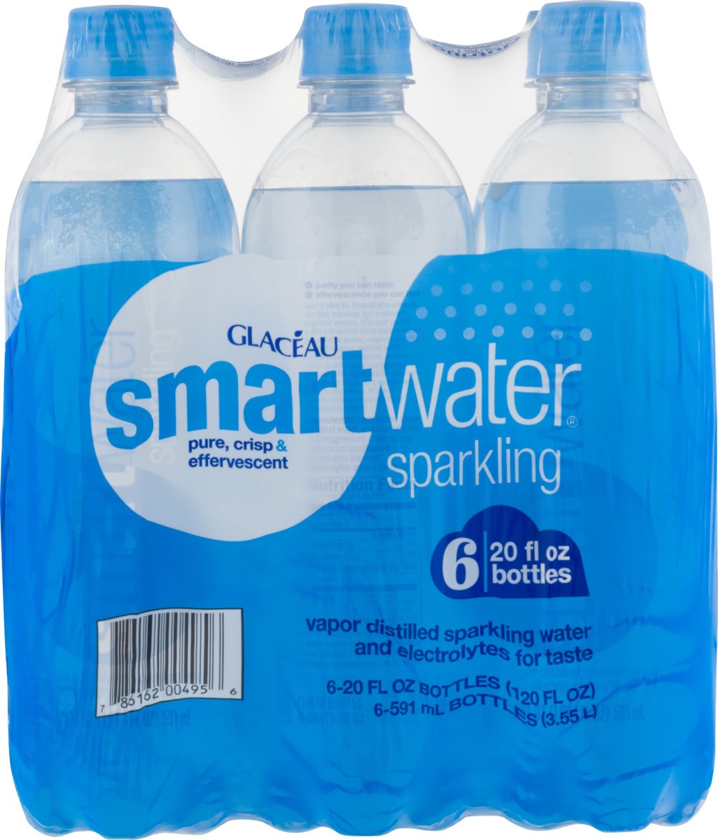 slide 9 of 9, smartwater Sparkling Bottles, 6 ct; 20 fl oz