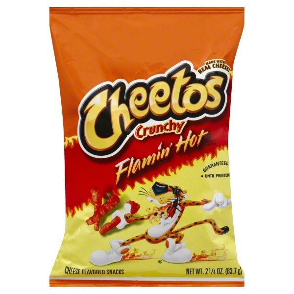 slide 1 of 1, Cheetos Crunchy Flamin' Hot Cheese Flavored Snacks, 2.25 oz