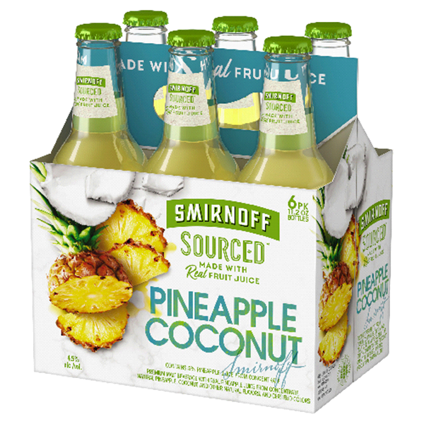 Smirnoff Sourced Pineapple Coconut 6 pkb Shipt