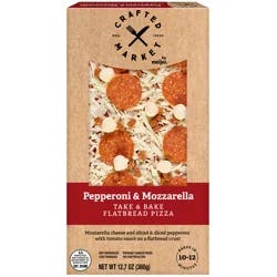 Crafted Market by Meijer, Pepperoni & Mozzarella Flatbread Pizza, 12.7 oz