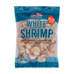 Great American Seafood Raw Headless & Shell-On Ez Peel White Shrimp