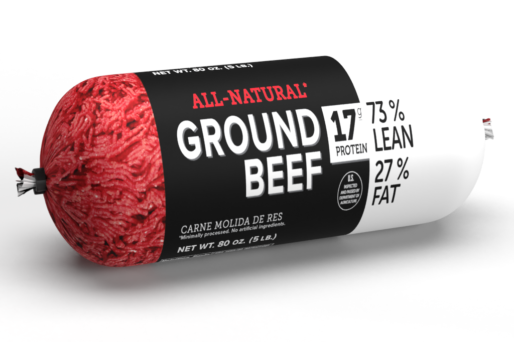 slide 1 of 1, Ground Beef Chub, 73% Lean, 80 oz