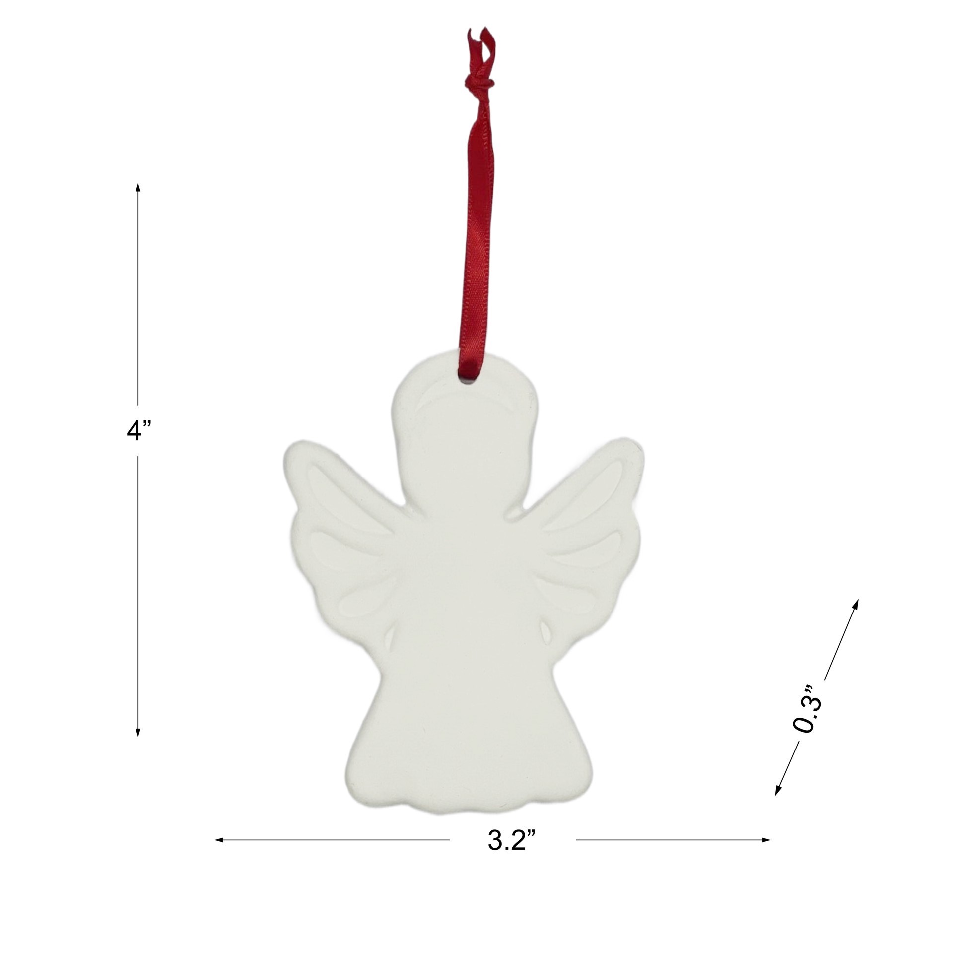 slide 4 of 4, 4" Diy Ceramic Angel Ornament By Make Market, 3.2 in x 0.3 in x 4 in