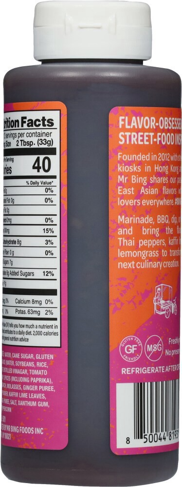 slide 2 of 4, Mr Bing Hot Honey Thai Chili Crisp BBQ Sauce, 14.75 oz