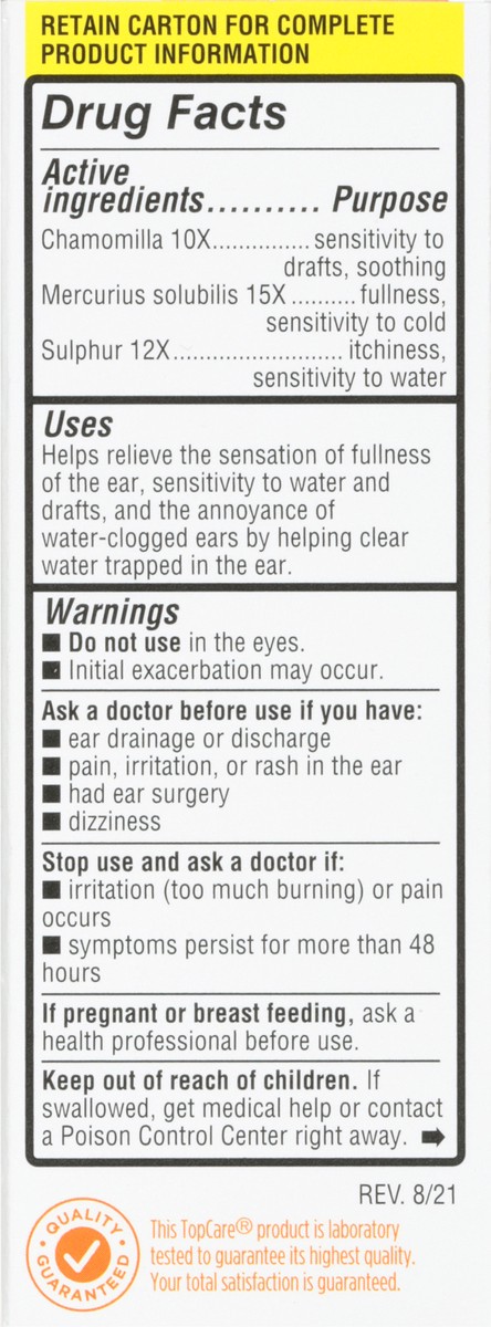 slide 9 of 9, Topcare Ear Drops, Ear Relief 0.4 Fl Oz, 0.4 fl oz