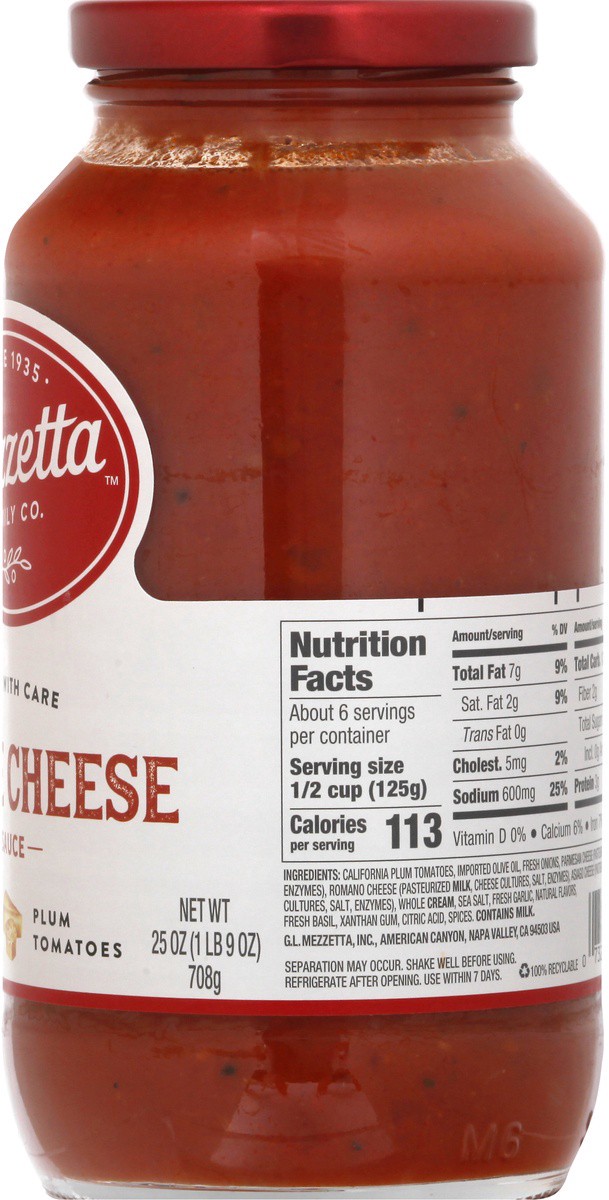 slide 8 of 9, Mezzetta Family Recipes Three Cheese Sauce, 25 oz, 25 oz