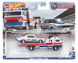 Hot Wheels Team Transport Wide Open Truck with '70 AMC Rebel Machine