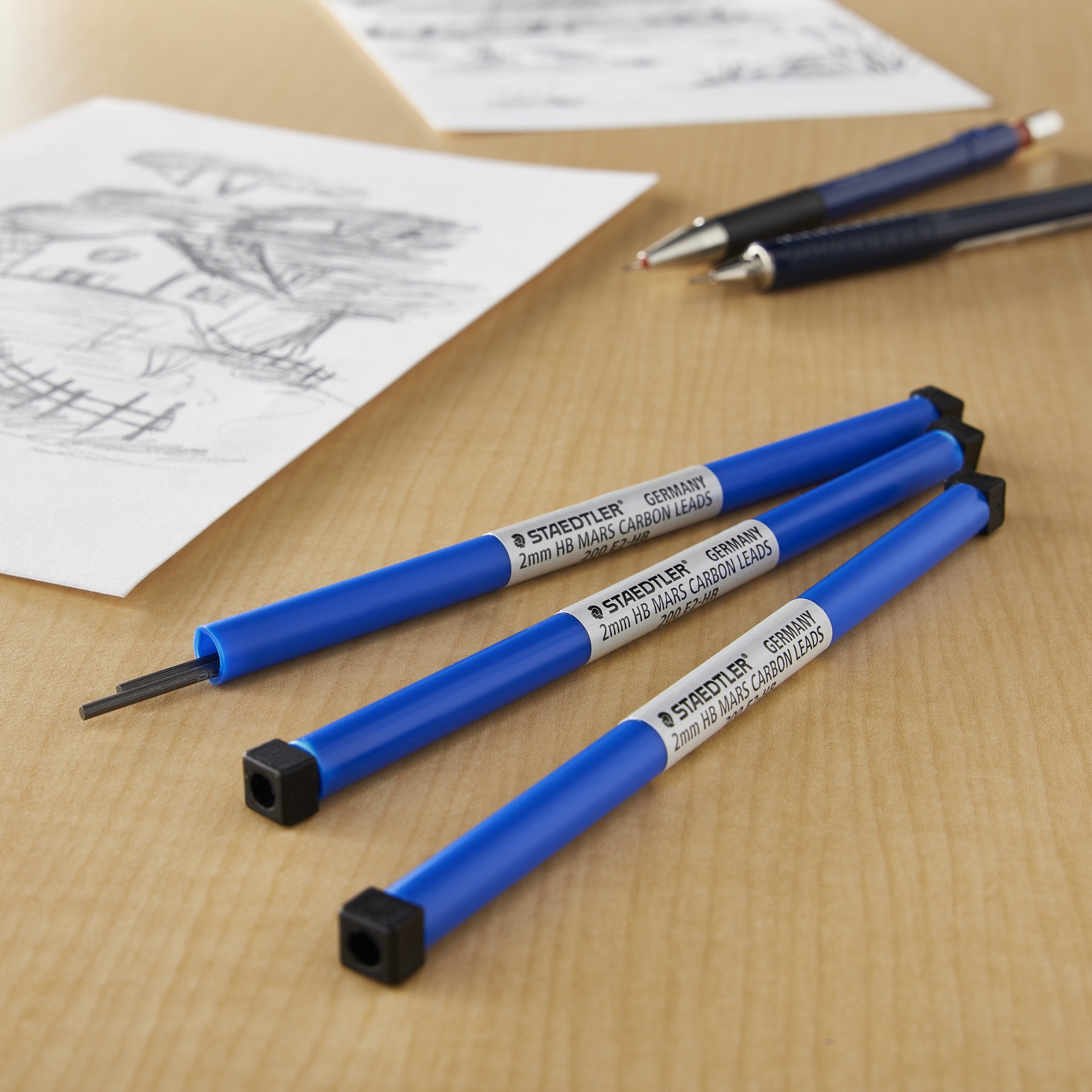 slide 6 of 6, Staedtler Mars 2mm Hb Carbon Leads, 2mm