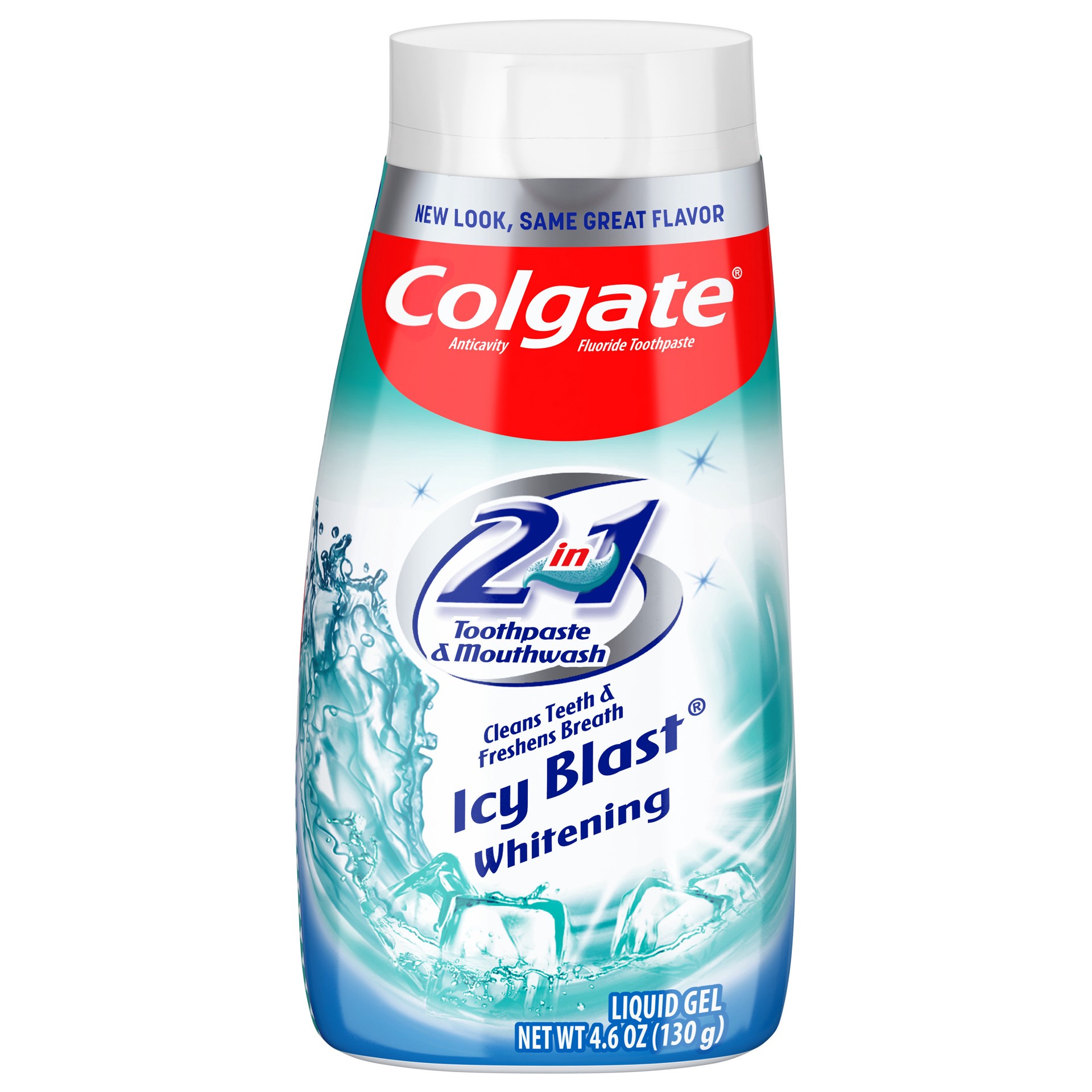 slide 1 of 2, Colgate 2-in-1 Whitening Toothpaste Gel and Mouthwash, Icy Blast - 4.6 Ounce, 4.6 oz