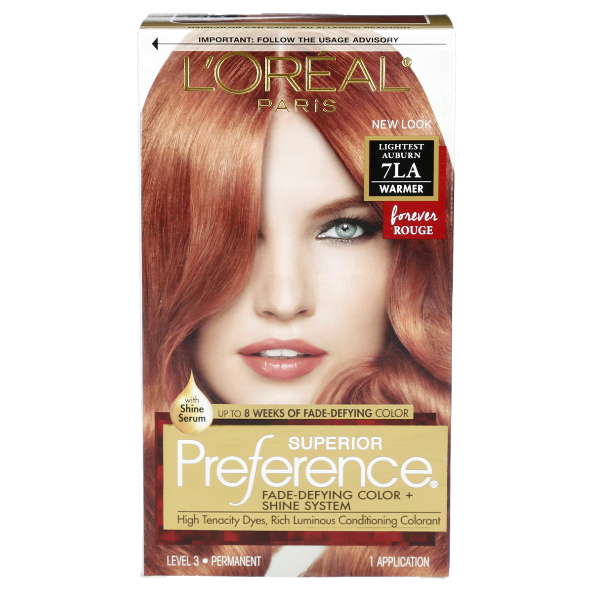 slide 1 of 8, L'Oréal L'OrÃ©al Superior Preference Fade-Defying Color and Shine - 7LA Lightest Auburn, 1 kit