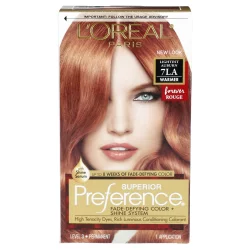 L'Oréal Fade-Defying Shine Permanent Hair Color, 7La Lightest Auburn