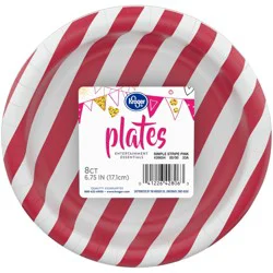 Kroger Simple Stripe Pink Paper Plates 8 Count