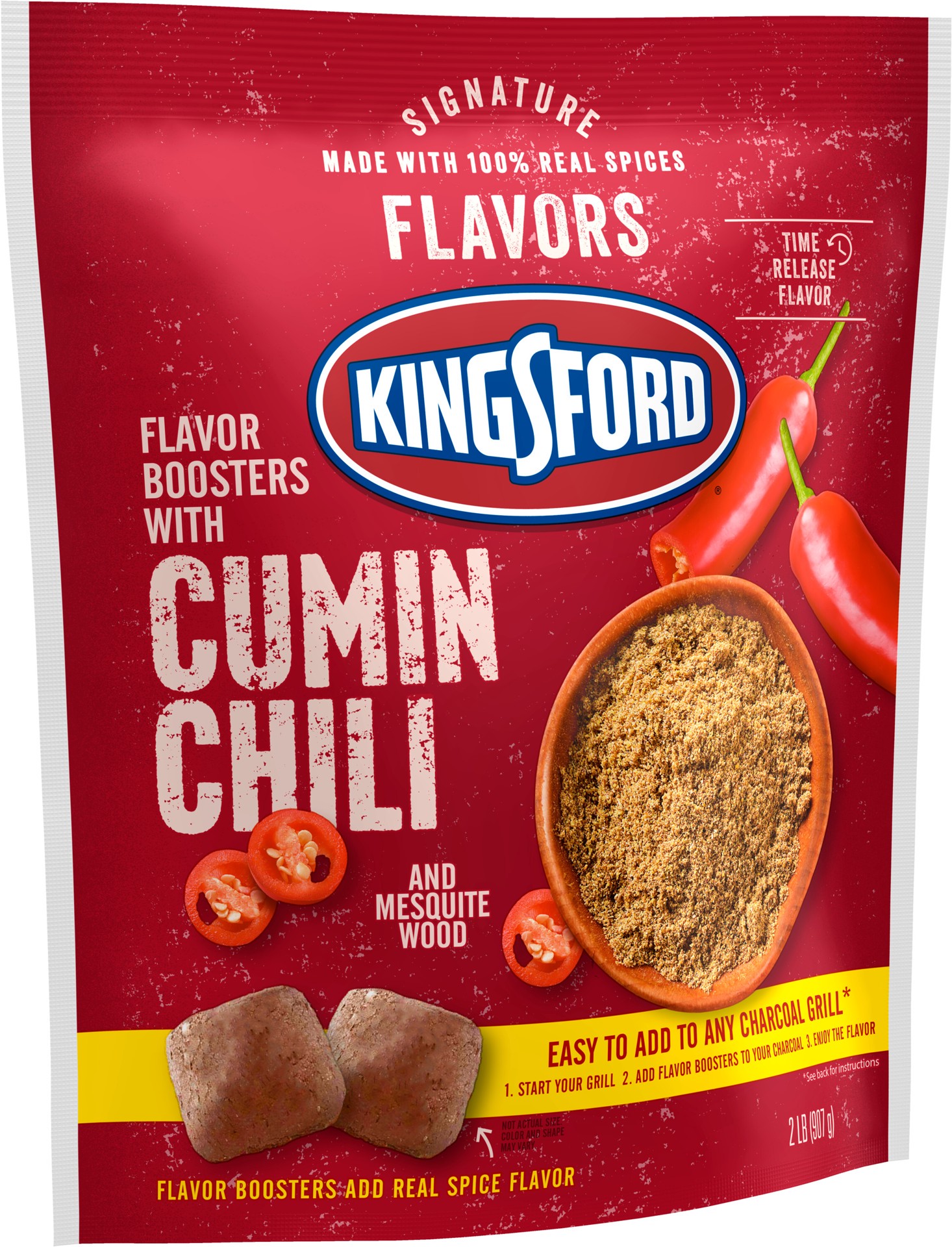 slide 3 of 5, Kingsford Signature Flavor Boosters with Chili, Cumin, Mesquite - 2 Pounds, 9 lb