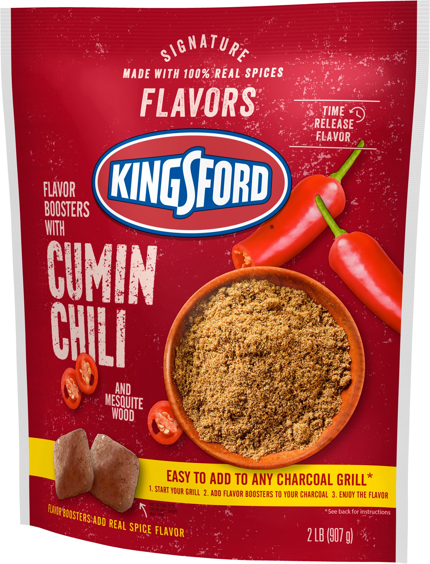 slide 4 of 5, Kingsford Signature Flavor Boosters with Chili, Cumin, Mesquite - 2 Pounds, 9 lb